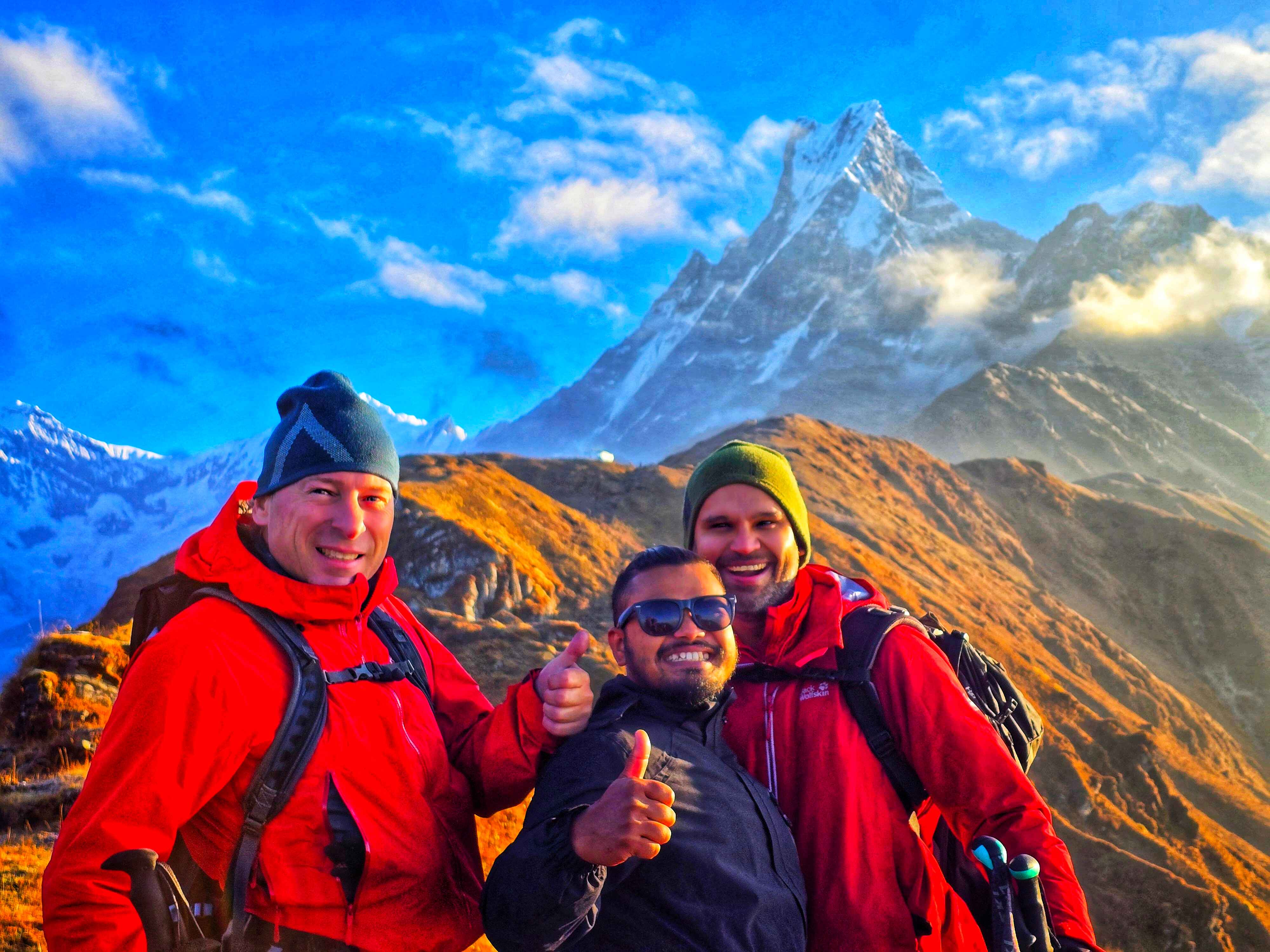 Himalayan mountain view during spring trekking season in Nepal